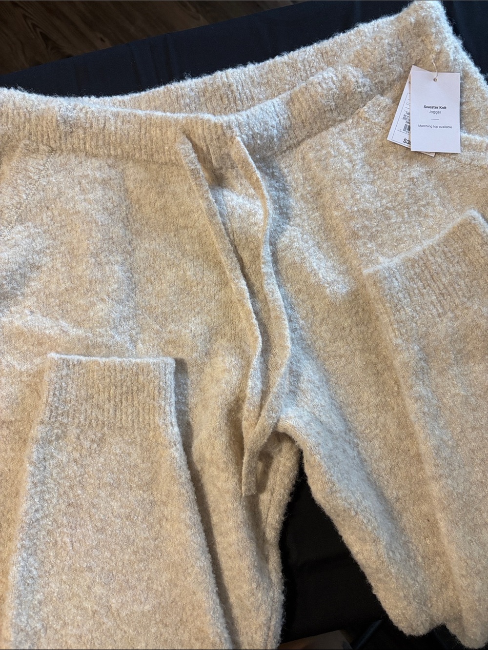 Auden Cream Cozy Sweater Knit Lounge Pants